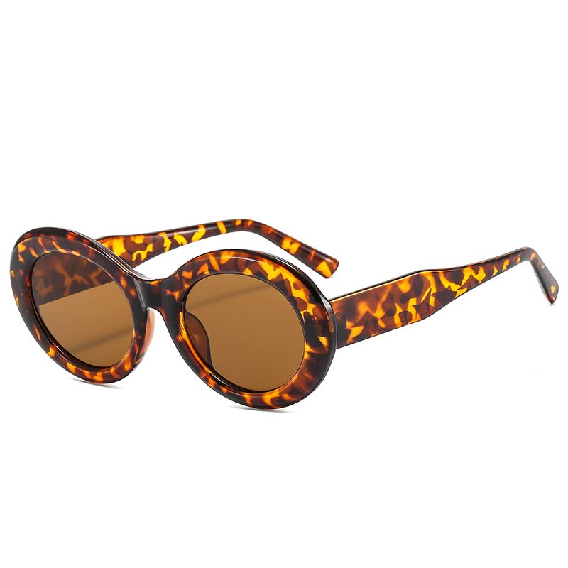 Retro Oval Sunglasses Women Fashion Blue Gray Shades UV400