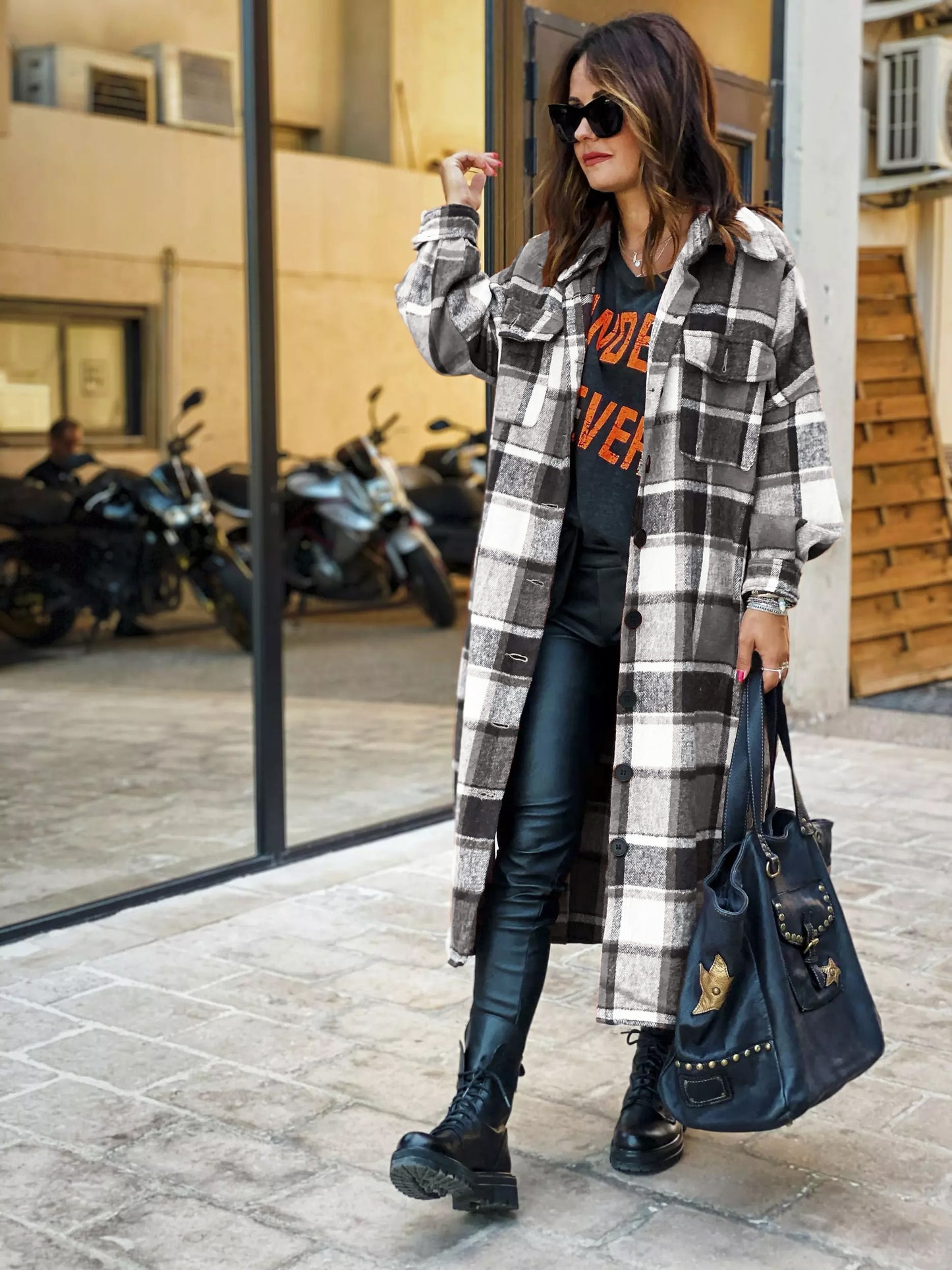 Autumn Long Shirt Coat Woolen Coat Streetwear Women Casual Jacket