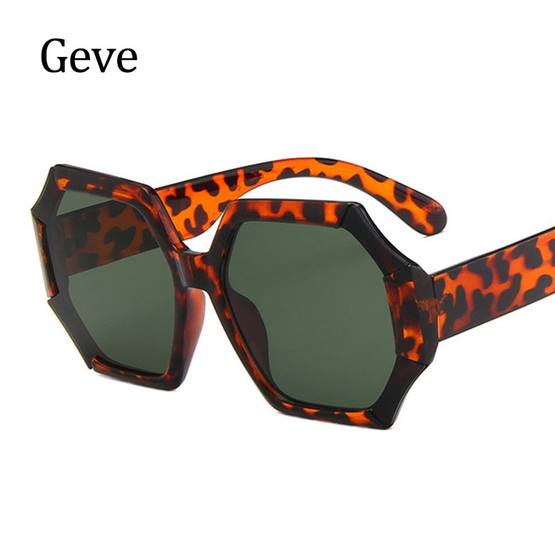 Unique Polygonal Square Sunglasses Brand Designer Gradient Lenses Sunglasses