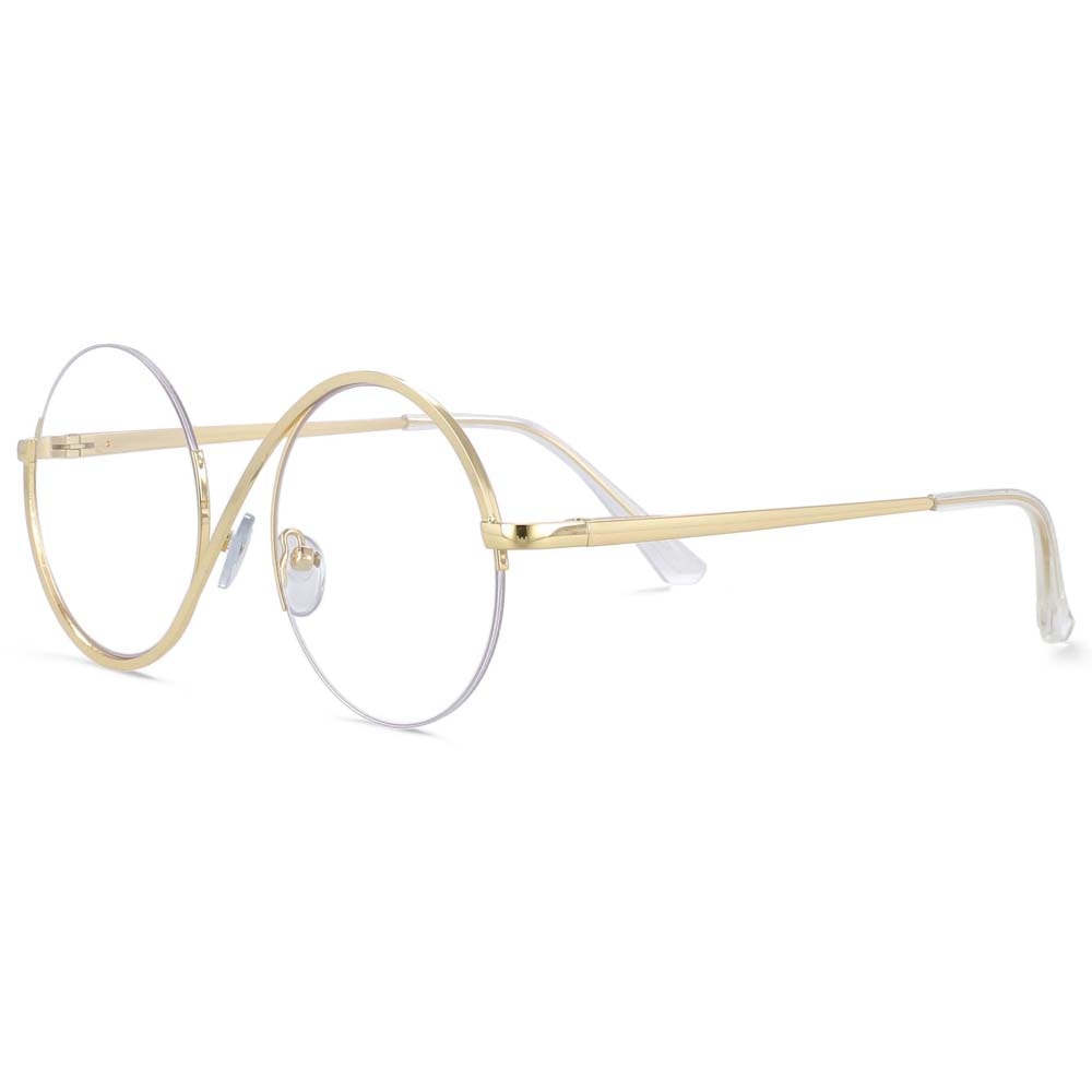 Round Metal Half Frame Anti Blue Light Optical Glasses Frames Men/Women