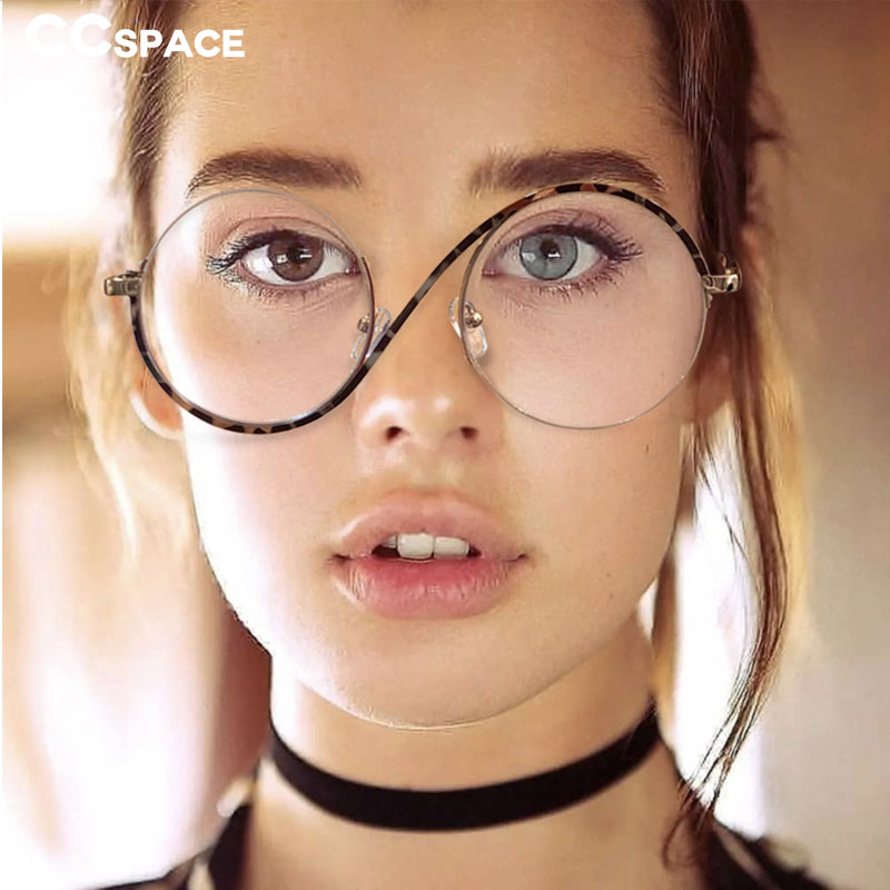 Round Metal Half Frame Anti Blue Light Optical Glasses Frames Men/Women