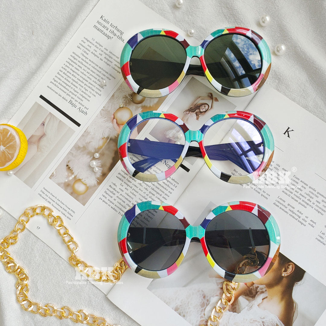Unisex Big Round Sunglasses Luxury Retro Oversized Shade UV400