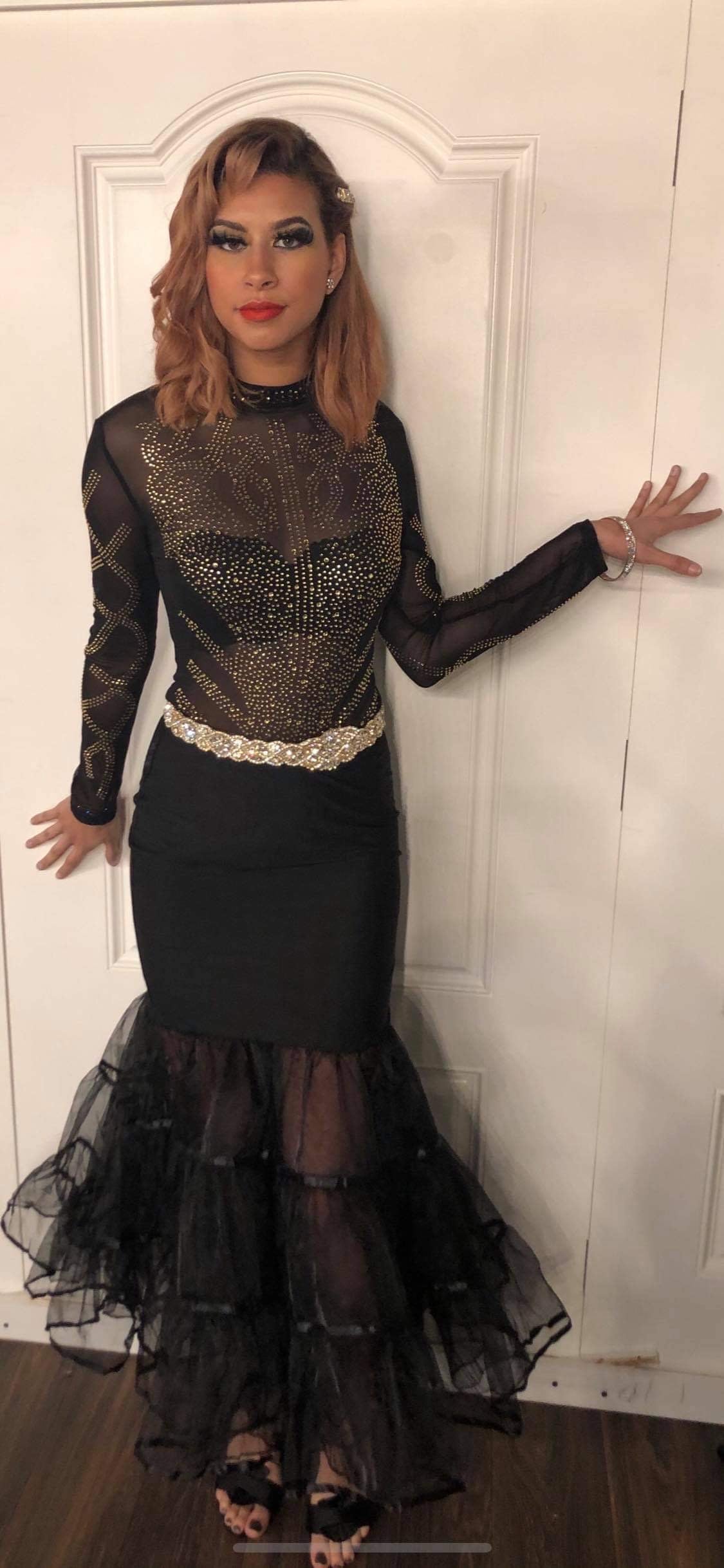 Sexy Rhinestone Sheer Mesh Long Sleeves Bodysuits