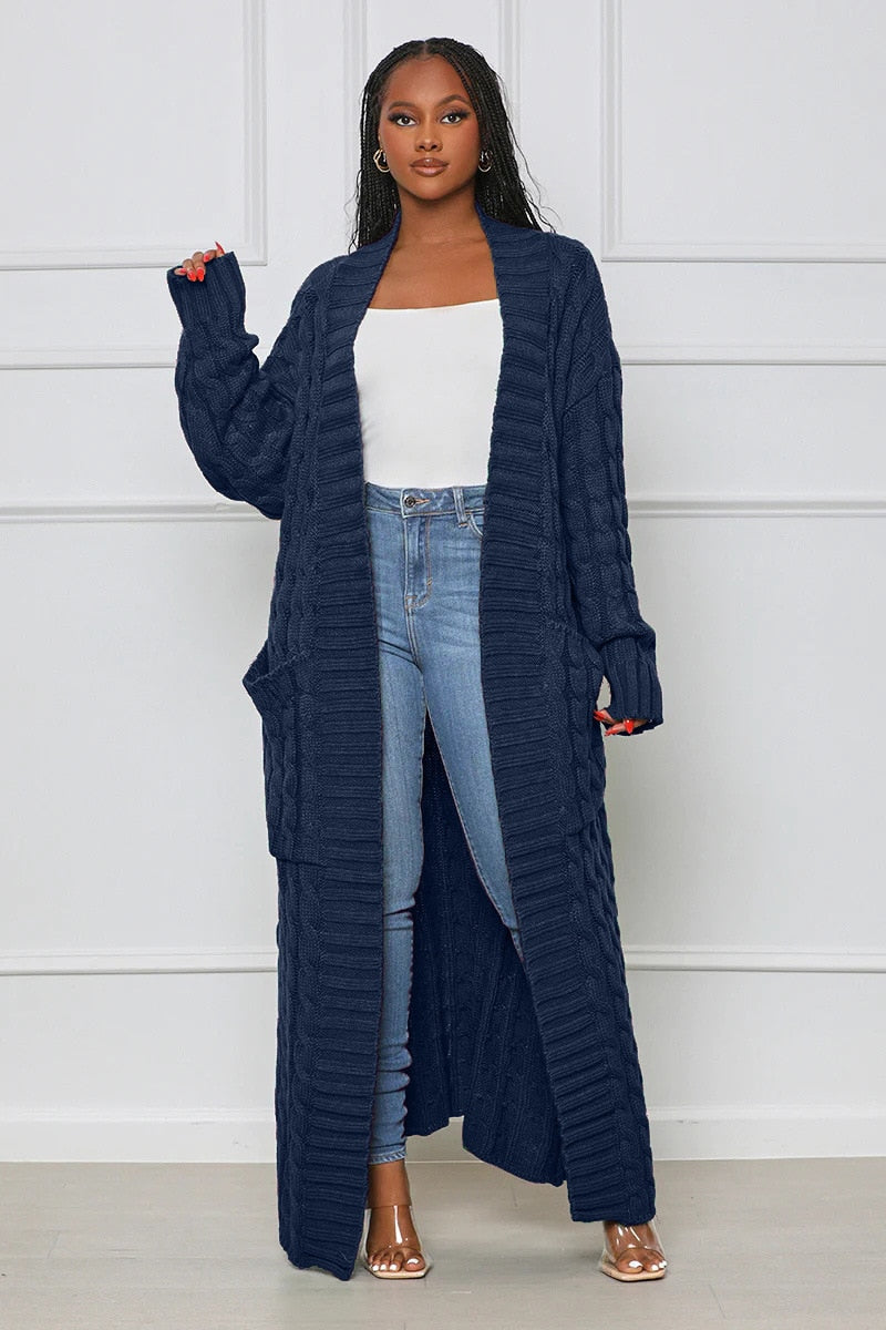 Loose knit cardigan Sweater Coat