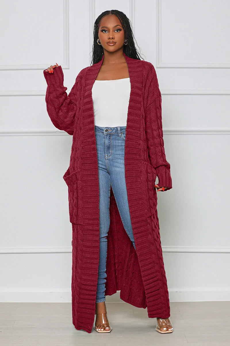 Loose knit cardigan Sweater Coat