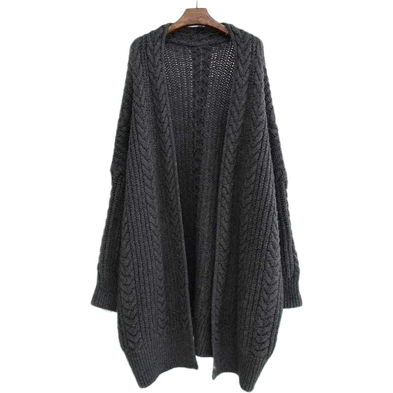 Oversized Knitted Cardigan Women Elegant Sweaters
