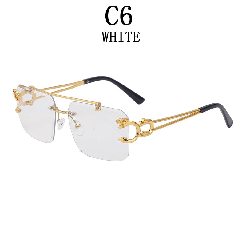 Retro Rimless Sunglasses For Men Steampunk Sunglasse