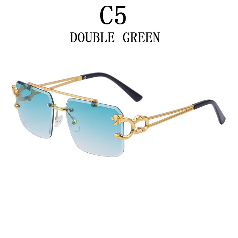 Retro Rimless Sunglasses For Men Steampunk Sunglasse