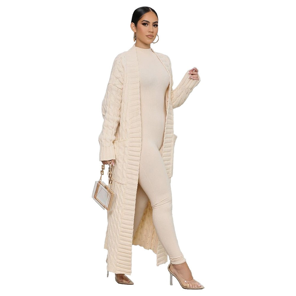 Loose knit cardigan Sweater Coat