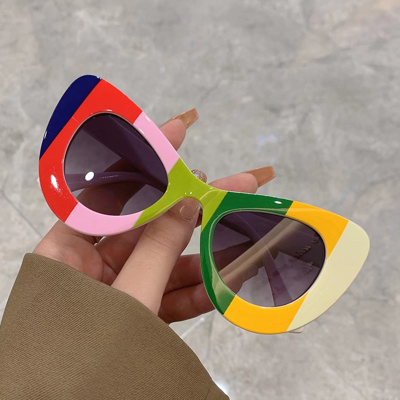Butterfly Shape Cat Eye Sunglasses Colorful Trendy Fashion
