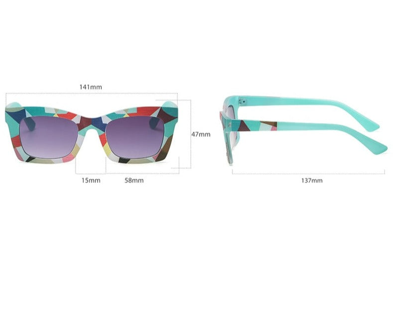 Sexy Colorful Square Sunglasses Women Trendy Gradient
