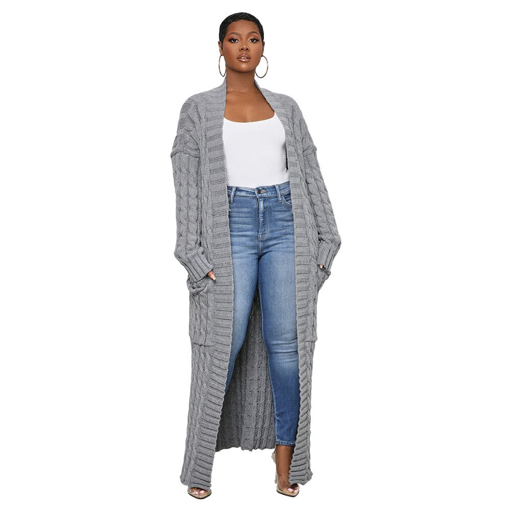 Loose knit cardigan Sweater Coat