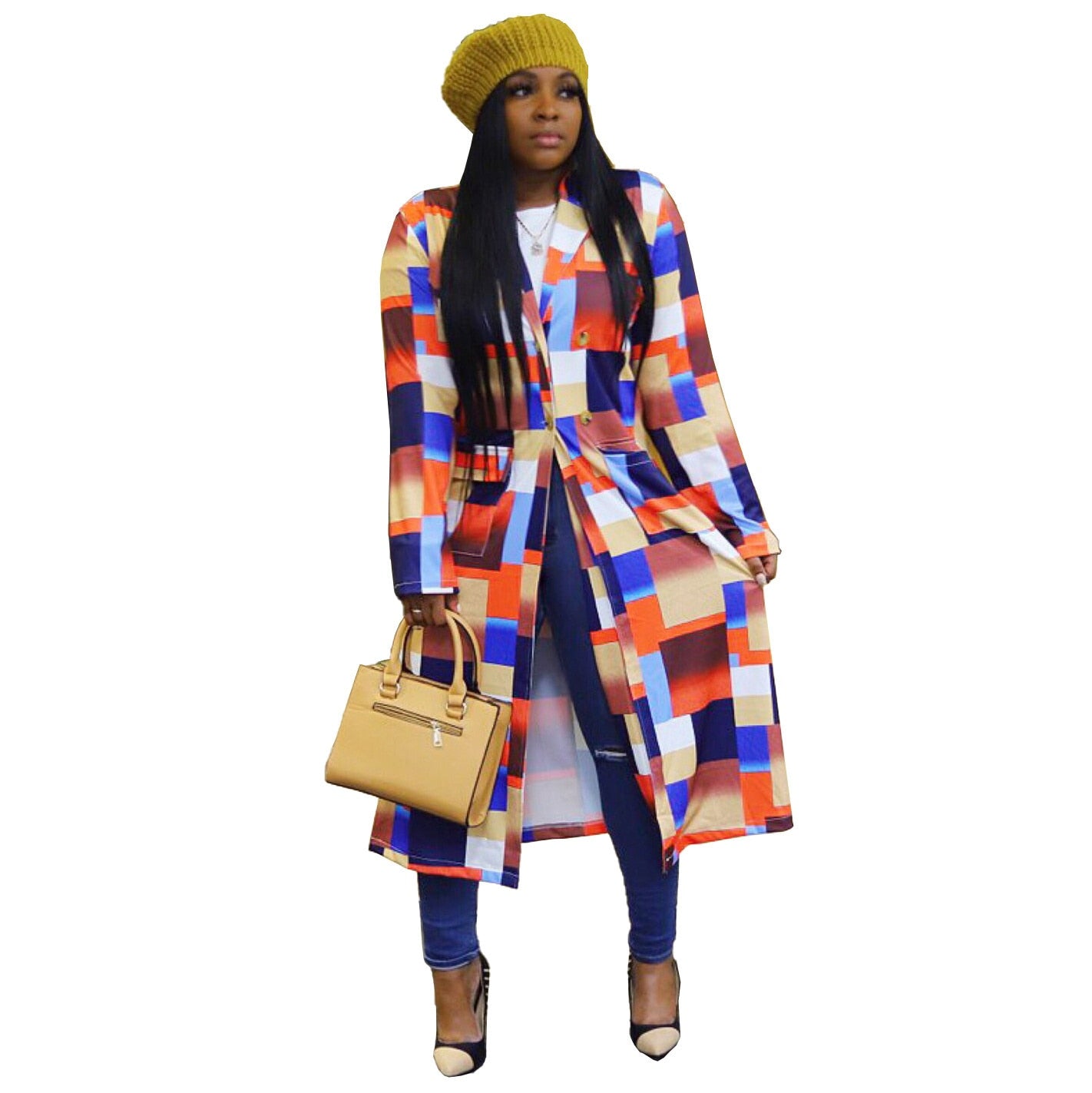 Women Trench Turn Down Collar Casual New Extra Long Coat
