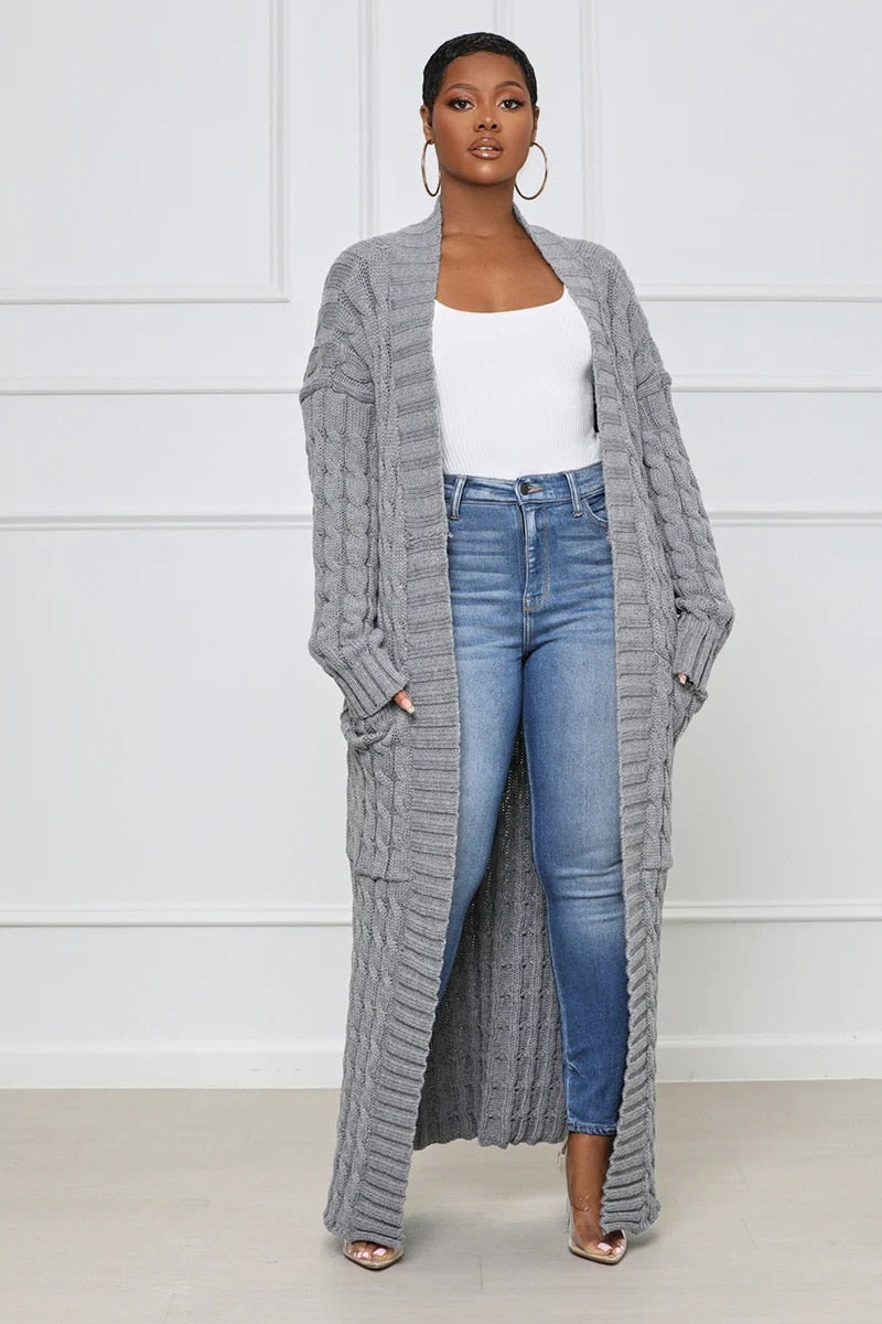 Loose knit cardigan Sweater Coat