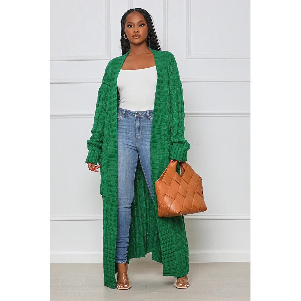 Loose knit cardigan Sweater Coat