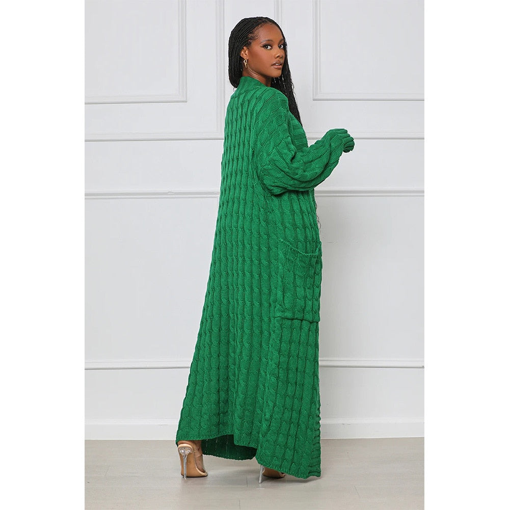 Chocomist Outwear Trendy Solid X-long 13 Colors Women Cardigan
