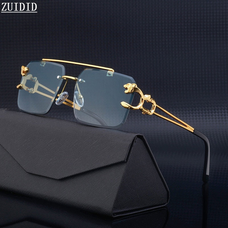 Retro Rimless Sunglasses For Men Steampunk Sunglasse