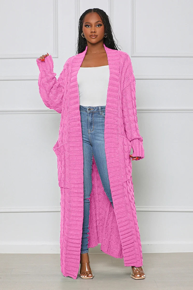 Loose knit cardigan Sweater Coat