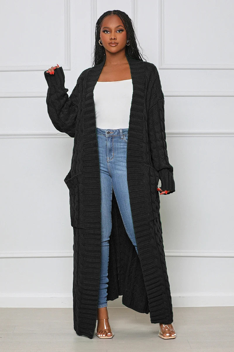 Loose knit cardigan Sweater Coat