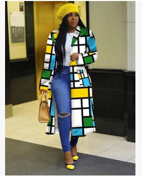 Women Trench Turn Down Collar Casual New Extra Long Coat