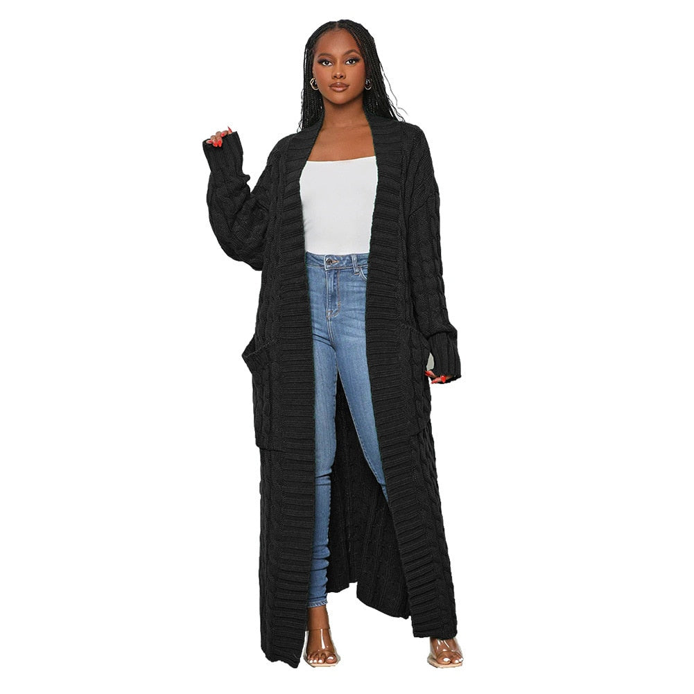 Loose knit cardigan Sweater Coat