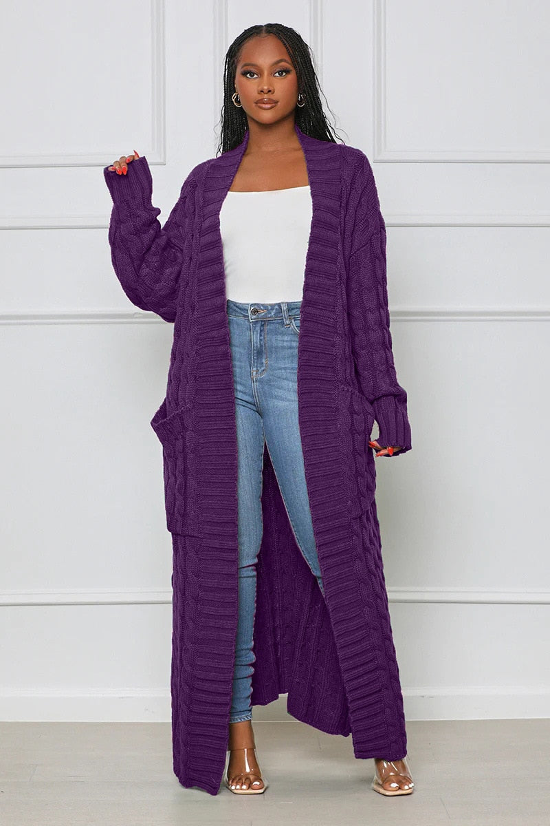 Loose knit cardigan Sweater Coat