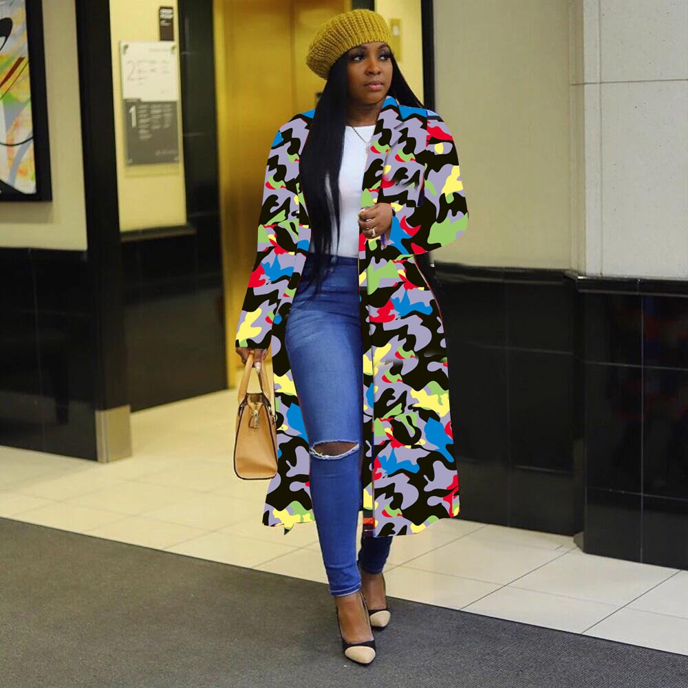 Women Trench Turn Down Collar Casual New Extra Long Coat
