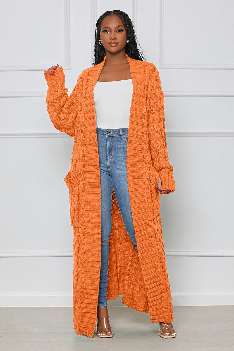 Loose knit cardigan Sweater Coat