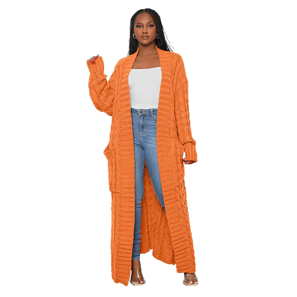 Loose knit cardigan Sweater Coat