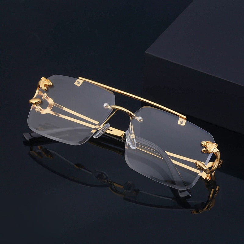 Retro Rimless Sunglasses For Men Steampunk Sunglasse