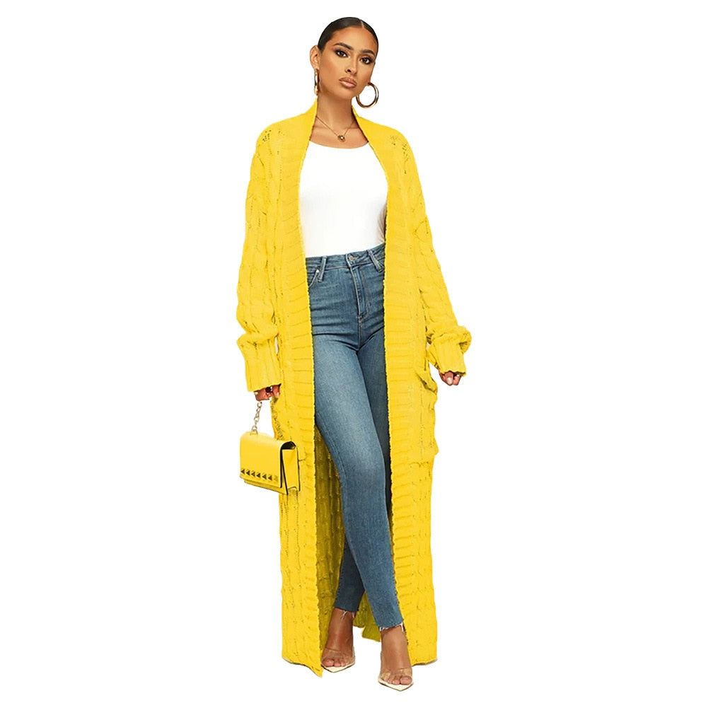 Loose knit cardigan Sweater Coat