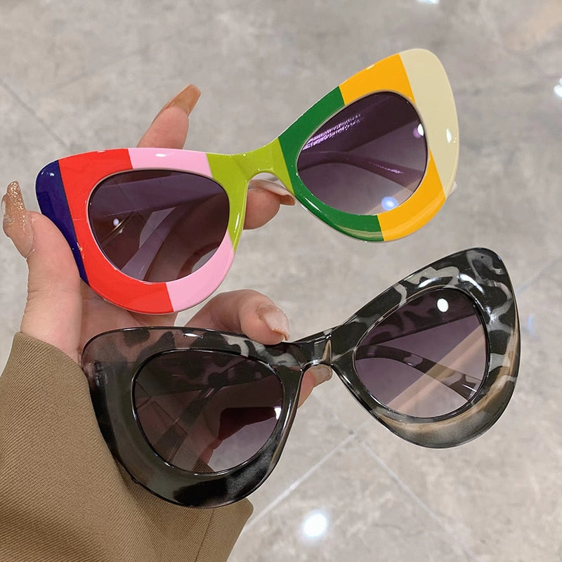 Butterfly Shape Cat Eye Sunglasses Colorful Trendy Fashion