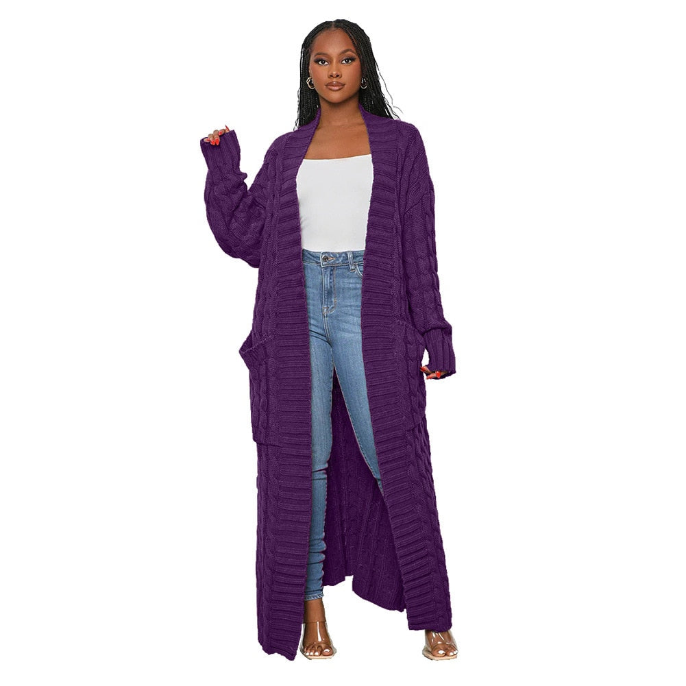 Loose knit cardigan Sweater Coat