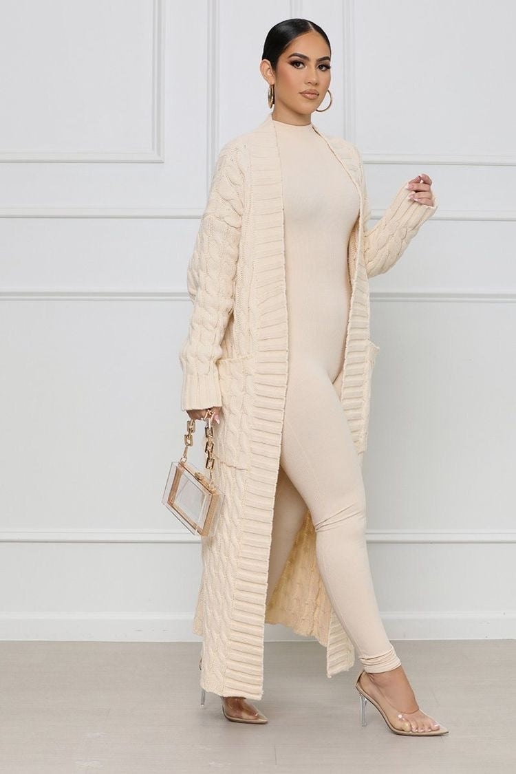 Loose knit cardigan Sweater Coat