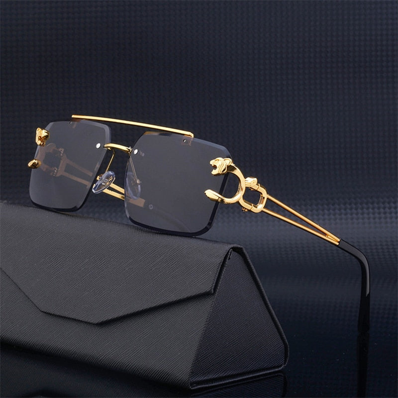 Retro Rimless Sunglasses For Men Steampunk Sunglasse