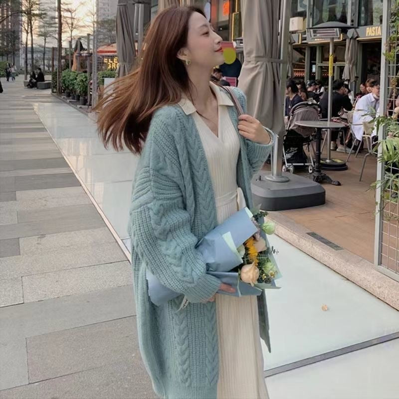 Oversized Knitted Cardigan Women Elegant Sweaters