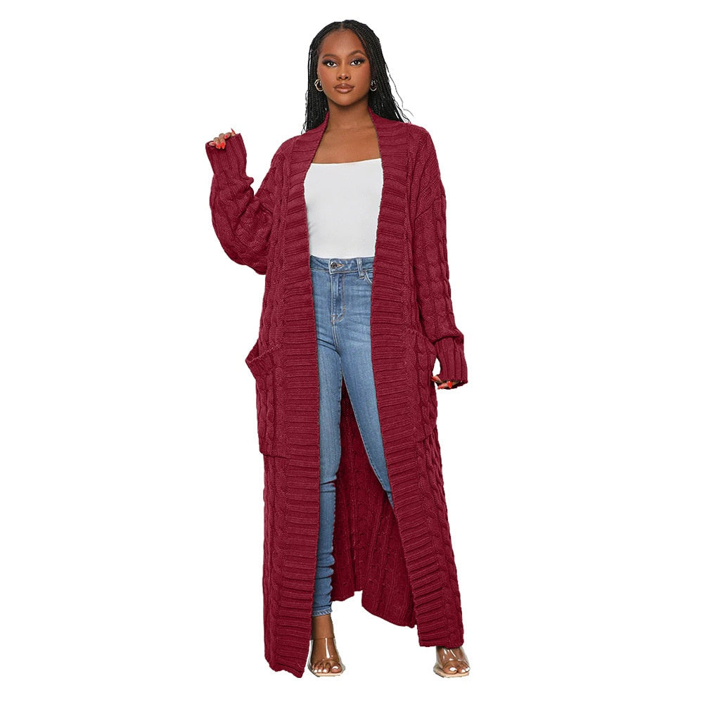 Loose knit cardigan Sweater Coat