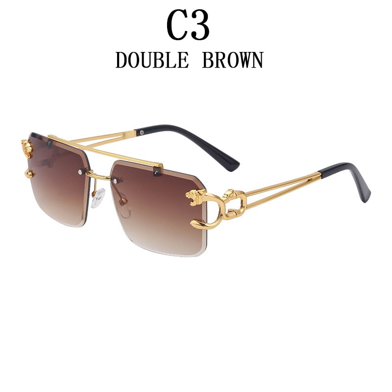 Retro Rimless Sunglasses For Men Steampunk Sunglasse
