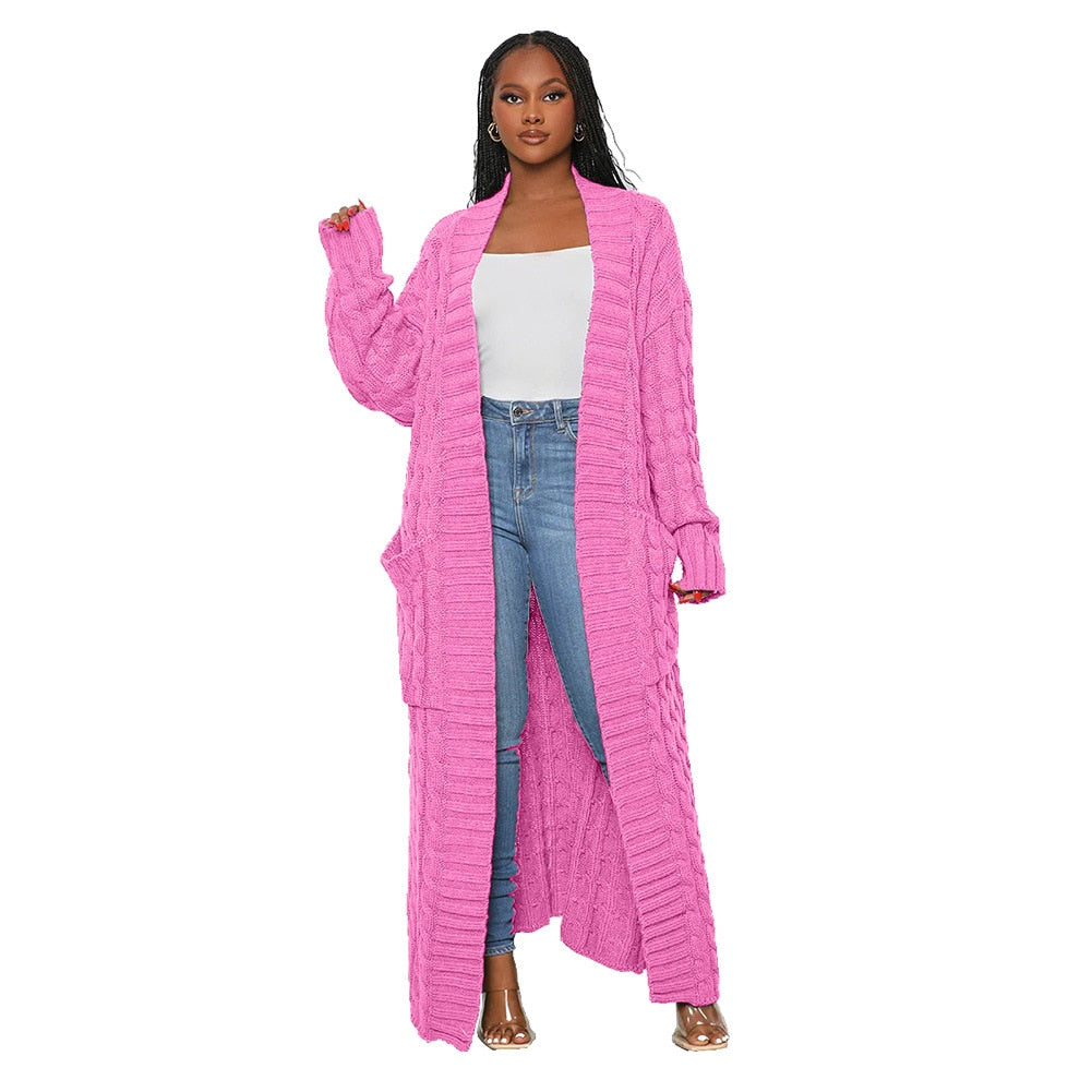 Loose knit cardigan Sweater Coat