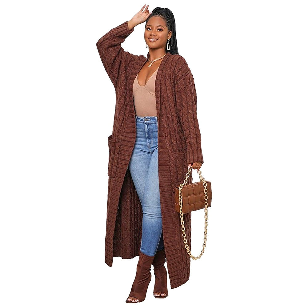 Loose knit cardigan Sweater Coat