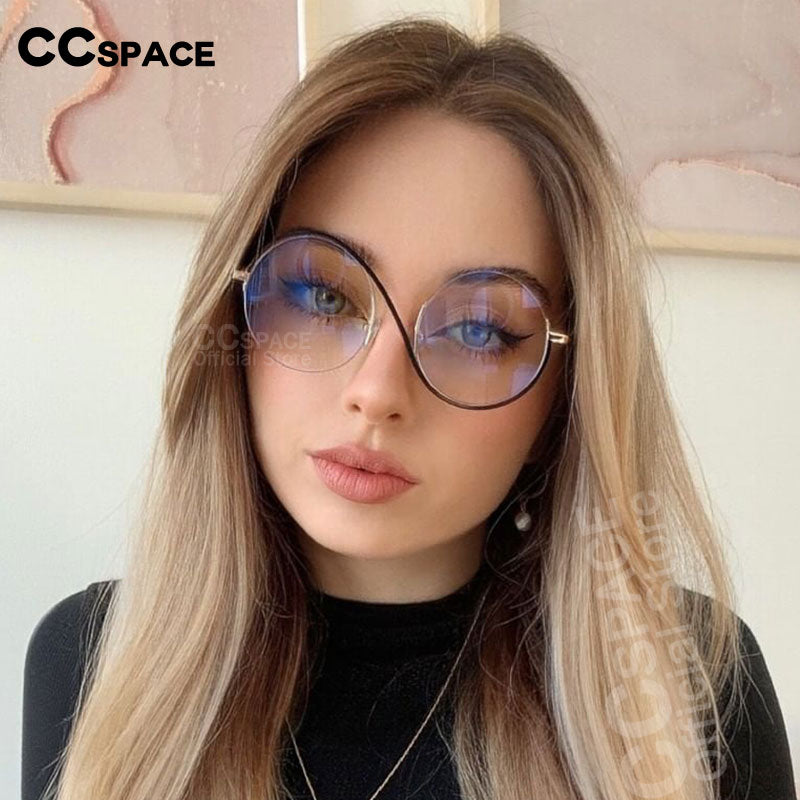 Round Metal Half Frame Anti Blue Light Optical Glasses Frames Men/Women