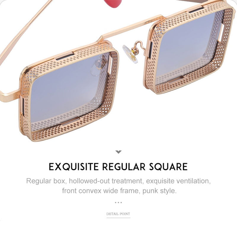 Square Punk Sunglasses For Men Steampunk Fashion Glasses Retro Shades Vintage Gafas De Sol Vasos Decorativos Occhiali Da Sole Gg