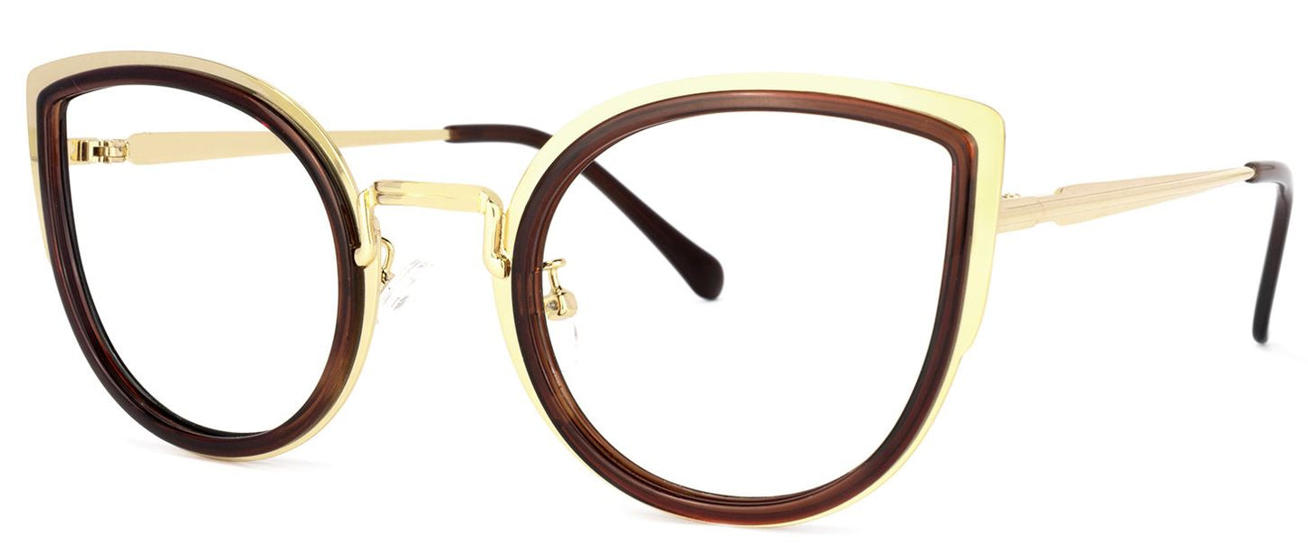 Za'hira Cat Eye Brown Eyeglasses