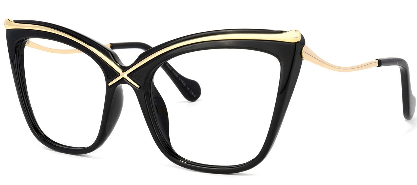 Za'hira Cat Eye Black Eyeglasses