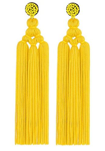 Long Woven Tassel Earrings Long Tassel Fringe Earrings