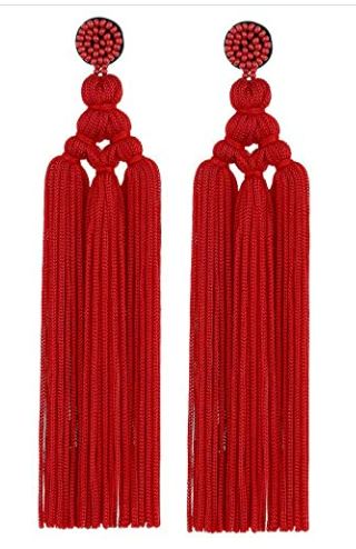 Long Woven Tassel Earrings Long Tassel Fringe Earrings