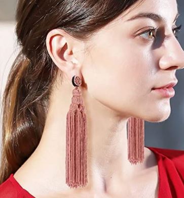 Long Woven Tassel Earrings Long Tassel Fringe Earrings