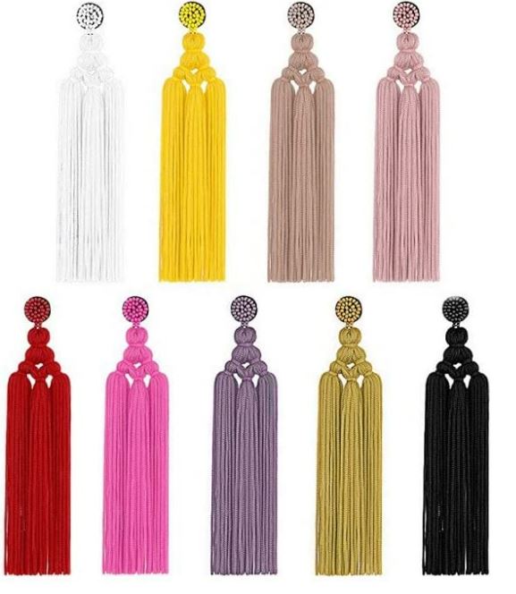 Long Woven Tassel Earrings Long Tassel Fringe Earrings