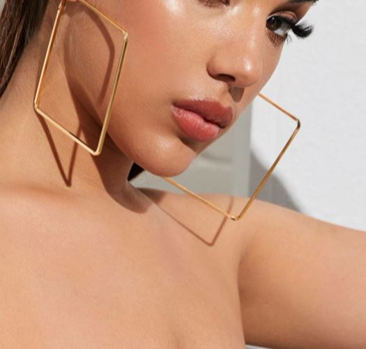 Geometric Hoop Status Earrings
