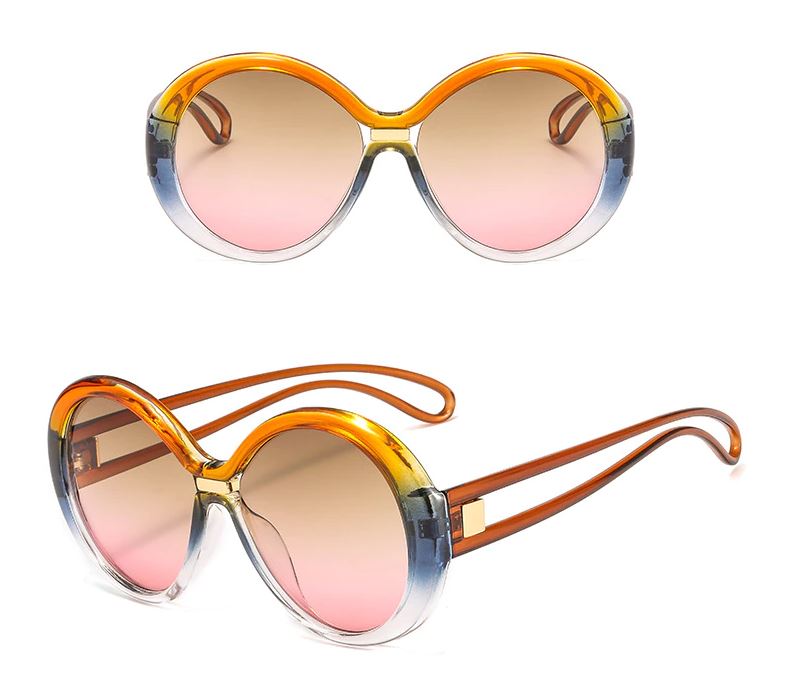 Za'hira Celcia Two-Tone Roud Sunglasses
